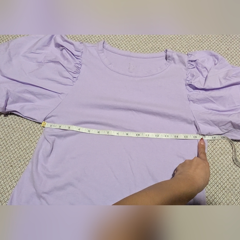A New Day Lavender Puff Sleeve Top - Picture 9 of 10